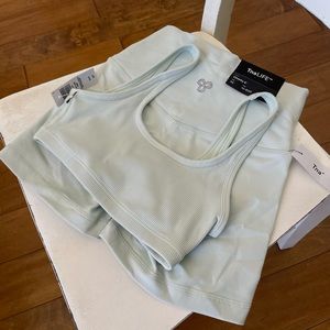Aritzia TNA brushed green workout set
